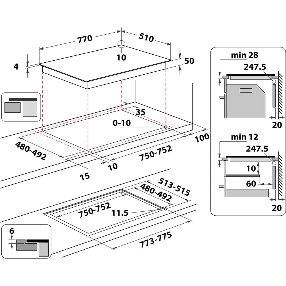 Piano cottura a induzione Hotpoint Ariston: - HB 0577B NE