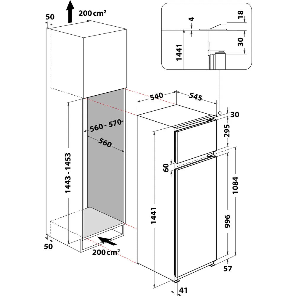 Frigorifero doppia porta da incasso Hotpoint Ariston: - BDFS 2422