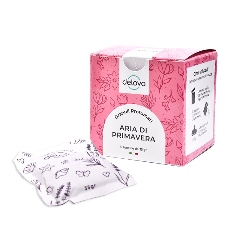 CONFENZIONE 6 BUSTINE DA 35GR "DOLCI RICORDI" - GRANULI PROFUMATI PER ASPIRAPOLVERI, ARMADI, AUTO, POSACENERI ECC. PROFUMINI PROFUMATORI