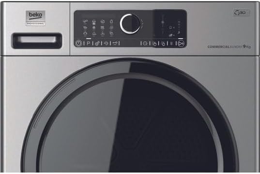 Beko Professional AWZ 9HPS/PRO BP - Asciugatrice a pompa di calore, colore argento, capacità 9 kg