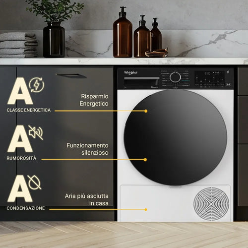 Asciugatrice a pompa di calore Whirlpool: a libera installazione, 8,0 kg - C WD 86M WBS IT