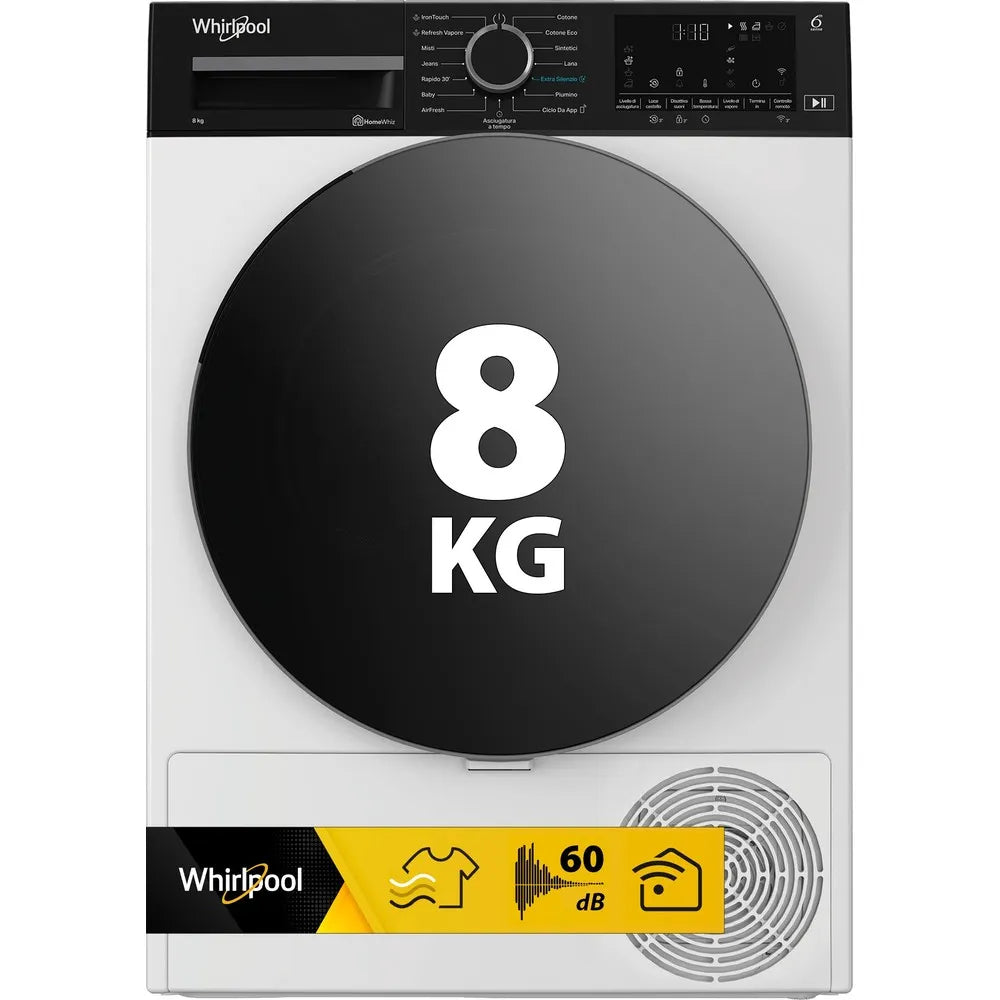 Asciugatrice a pompa di calore Whirlpool: a libera installazione, 8,0 kg - C WD 86M WBS IT