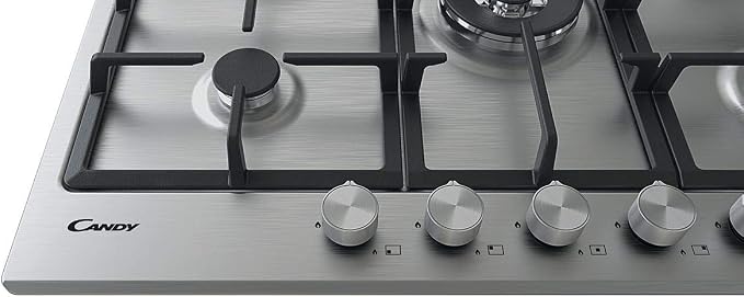 Piano cottura acciaio inox a gas 5 fuochi 75cm