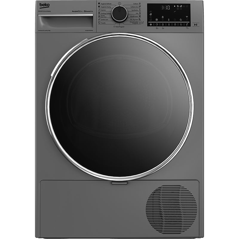 Beko Professional AWZ 9HPS/PRO BP - Asciugatrice a pompa di calore, colore argento, capacità 9 kg